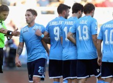 during the Serie A match between AS Roma and SS Lazio at Stadio Olimpico on November 8, 2015 in Rome, Italy.